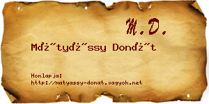 Mátyássy Donát névjegykártya